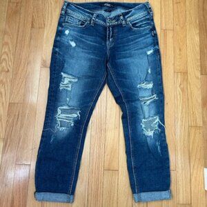 Silver Jeans (Suki Skinny Crop) Size 29 (8), Blue